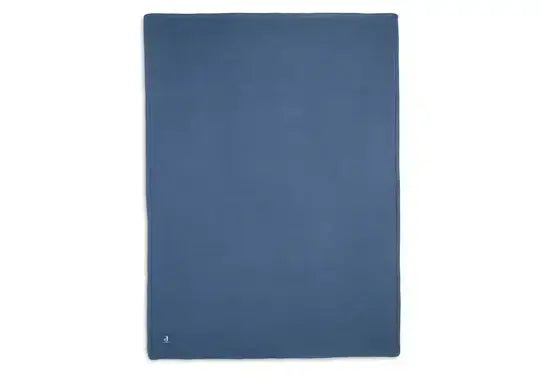 Blanket Crib 75x100cm Basic Knit - Jeans Blue/Coral Fleece - Petitpyla